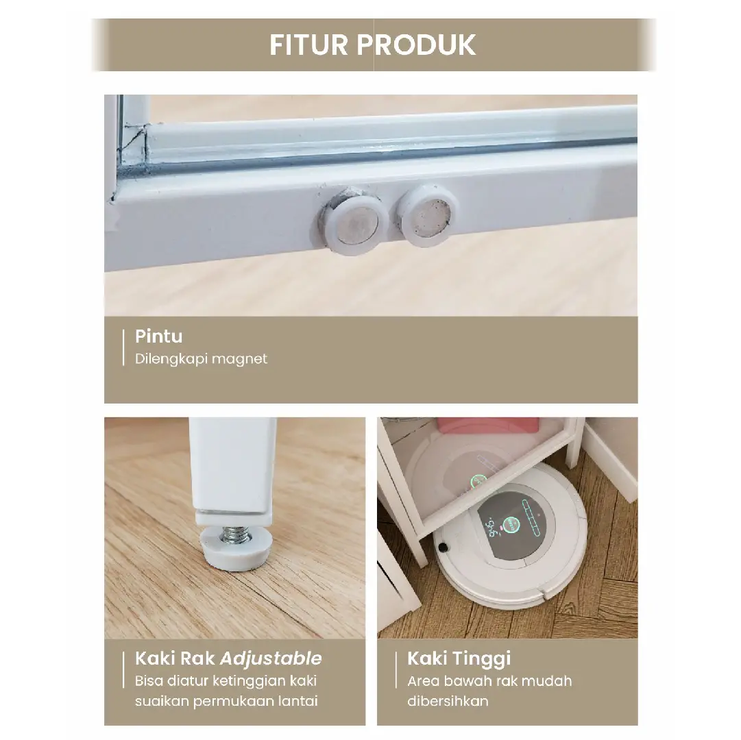 PIRA - GION MSC80 RAK DISPLAY / RAK BUKU / SHOWCASE / LEMARI PAJANGAN / LEMARI HIAS warna WHITE - PIRA - foto 2