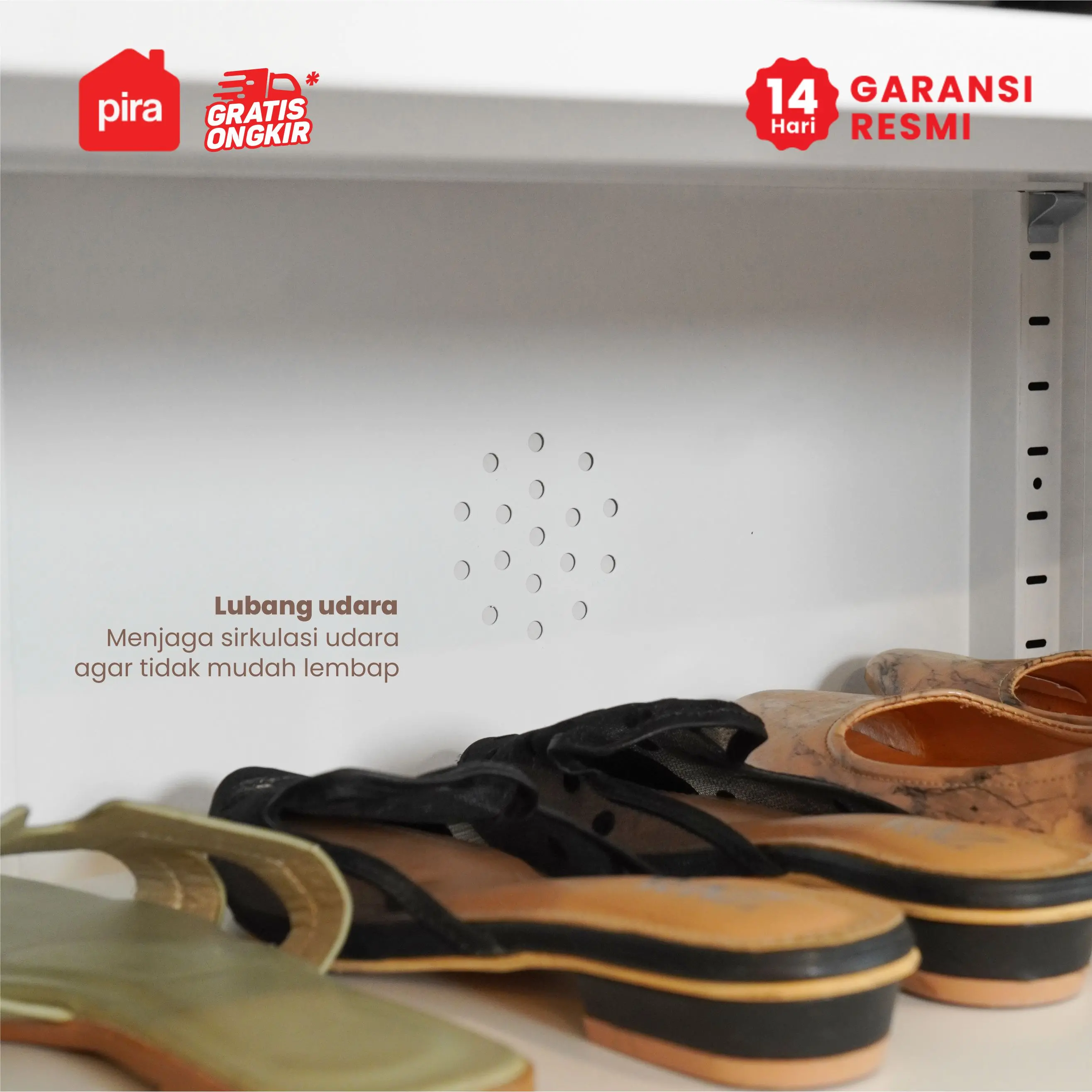 PIRA - BOLT MSR DR P RAK SEPATU BESI / LEMARI SEPATU / RAK BESI SERBAGUNA warna WHITE - PIRA - foto 9