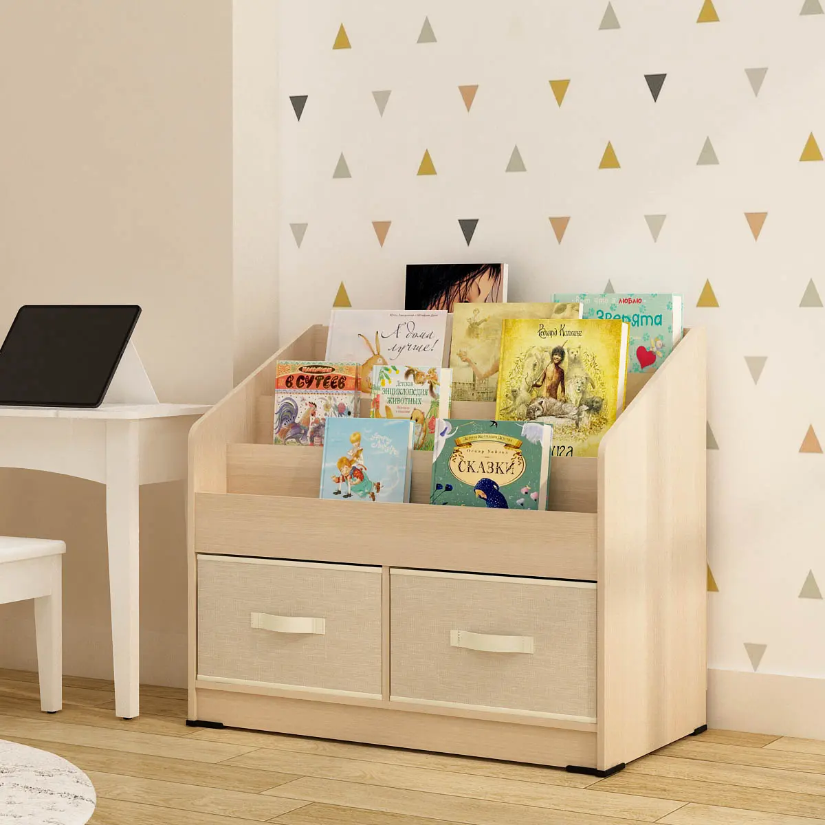 PIRA KIDS - CASAMI SU RAK BUKU ANAK DENGAN LACI PENYIMPANAN warna PRO OAK - PIRA KIDS - foto 2