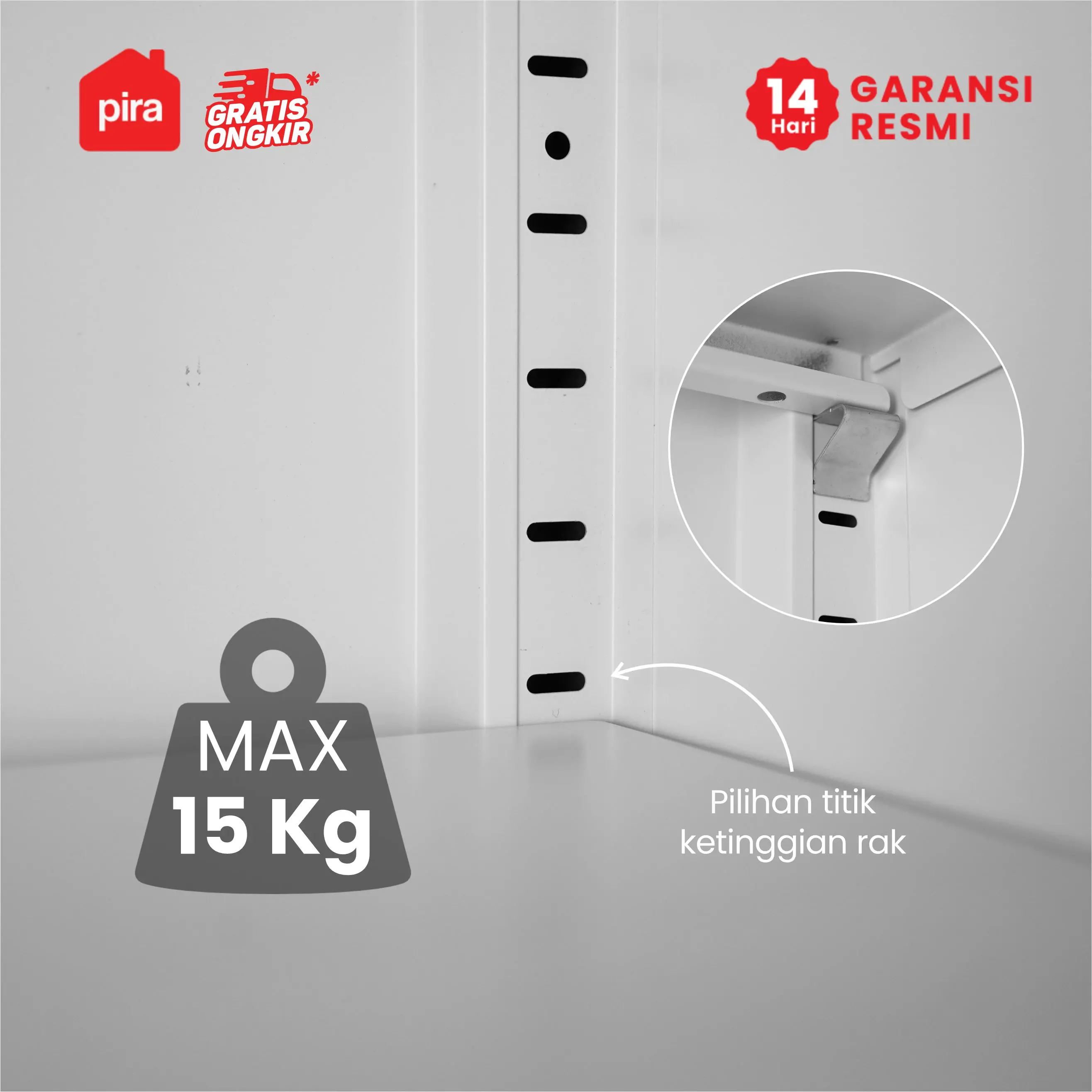 PIRA - BOLT MSR DR P RAK SEPATU BESI / LEMARI SEPATU / RAK BESI SERBAGUNA warna WHITE - PIRA - foto 8