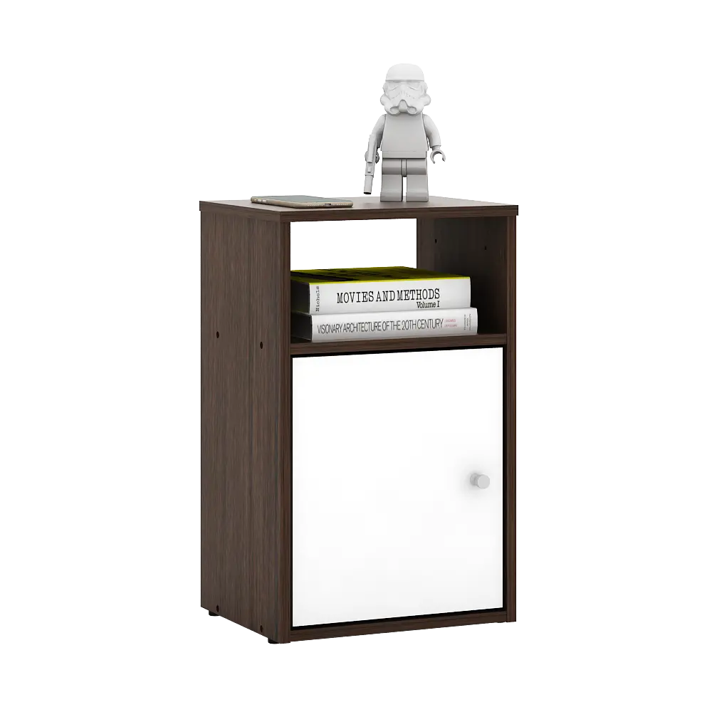 PIRA METROPOLIS - CLARISA NS MEJA SAMPING / NAKAS warna AMERICAN WALNUT - WHITE - PIRA METROPOLIS OX - foto 3
