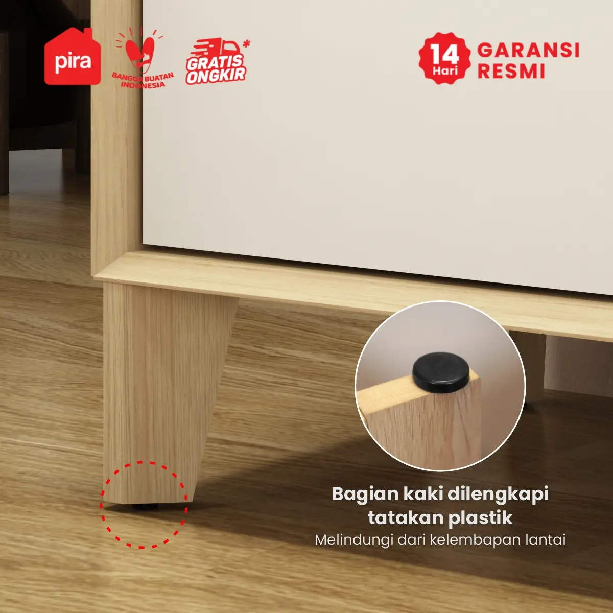 PIRA -  LUCA SB160 BUFET / SIDEBOARD / LEMARI KABINET / MEJA TV warna EURO OAK - LIGHT TAUPE - PIRA - foto 10
