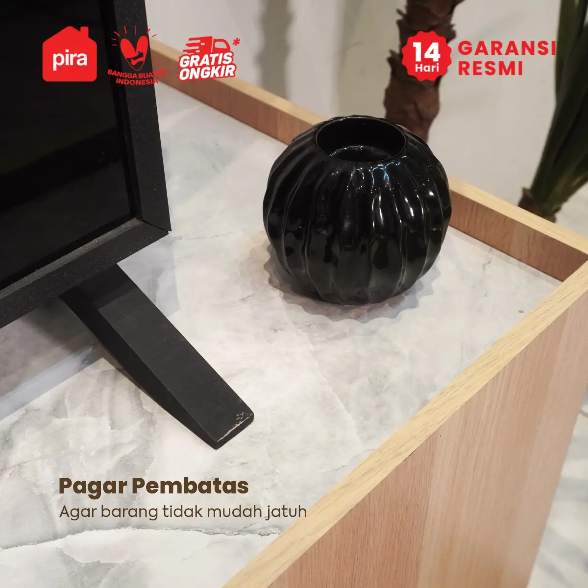 PIRA METROPOLIS OX - ABRAM TV160 LOW MEJA TV / RAK TV / BUFET / KABINET warna PRO OAK - WHITE MARBLE - PIRA METROPOLIS OX - foto 5