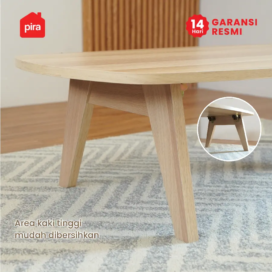 PIRA - NABE CT120 MEJA TAMU / MEJA MAKAN LIPAT LESEHAN / MEJA BELAJAR LIPAT LESEHAN warna PRO OAK - PIRA - foto 5