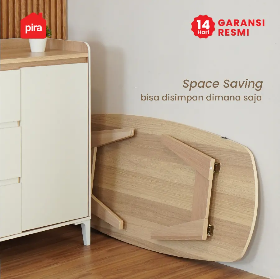 PIRA - NABE CT120 MEJA TAMU / MEJA MAKAN LIPAT LESEHAN / MEJA BELAJAR LIPAT LESEHAN warna PRO OAK - PIRA - foto 6