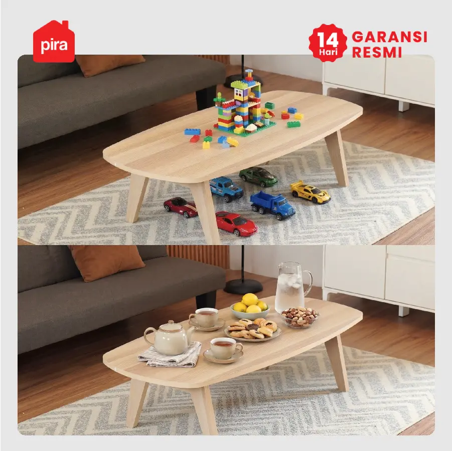 PIRA - NABE CT120 MEJA TAMU / MEJA MAKAN LIPAT LESEHAN / MEJA BELAJAR LIPAT LESEHAN warna PRO OAK - PIRA - foto 7