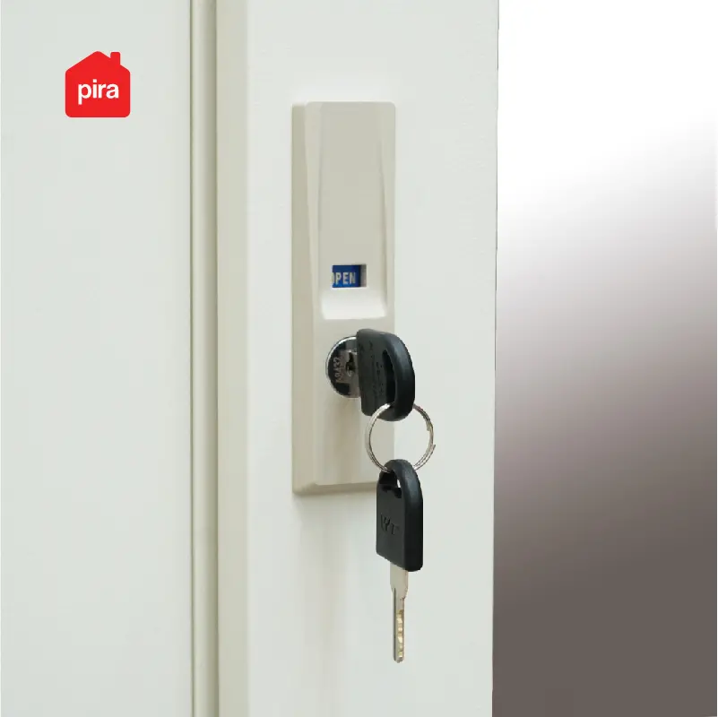 PIRA - SAXON 160 SSL MWD LEMARI PAKAIAN BESI SLIDING / PINTU GESER warna WHITE - PIRA - foto 21