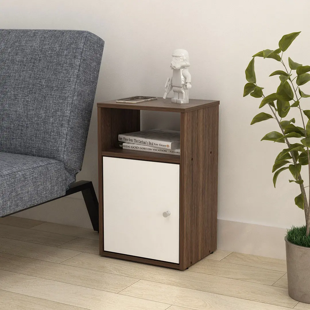 PIRA METROPOLIS - CLARISA NS MEJA SAMPING / NAKAS warna AMERICAN WALNUT - WHITE - PIRA METROPOLIS OX - foto 6