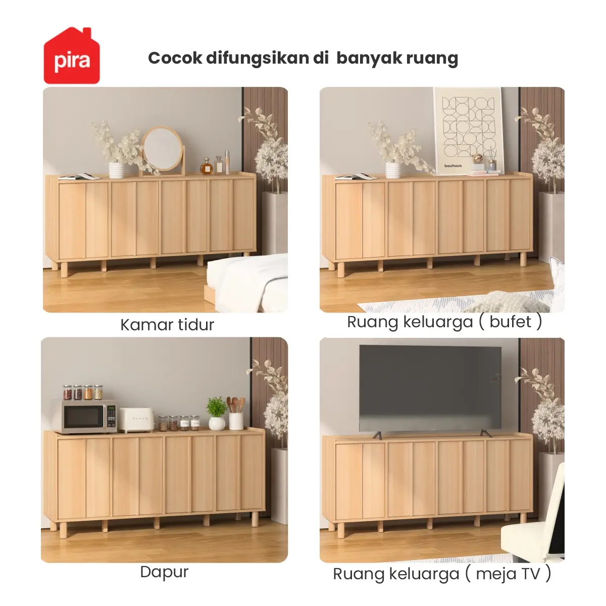 PIRA - SHIBUI SB160 BUFET / SIDEBOARD / LEMARI KABINET / MEJA TV warna PRO OAK - PIRA - foto 8