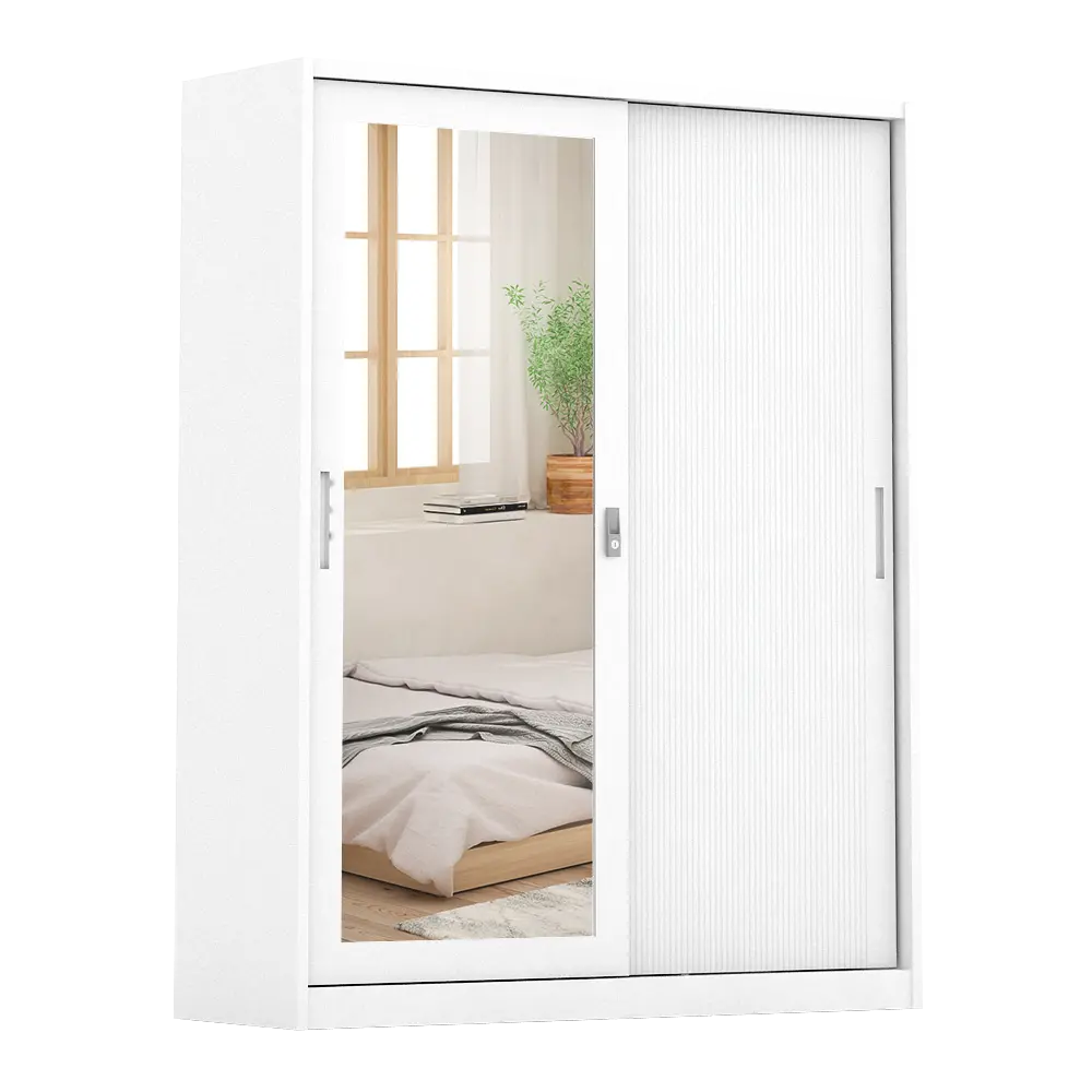 PIRA - LINIO 150A MWDSL LEMARI PAKAIAN BESI SLIDING / PINTU GESER warna WHITE - PIRA - foto 2