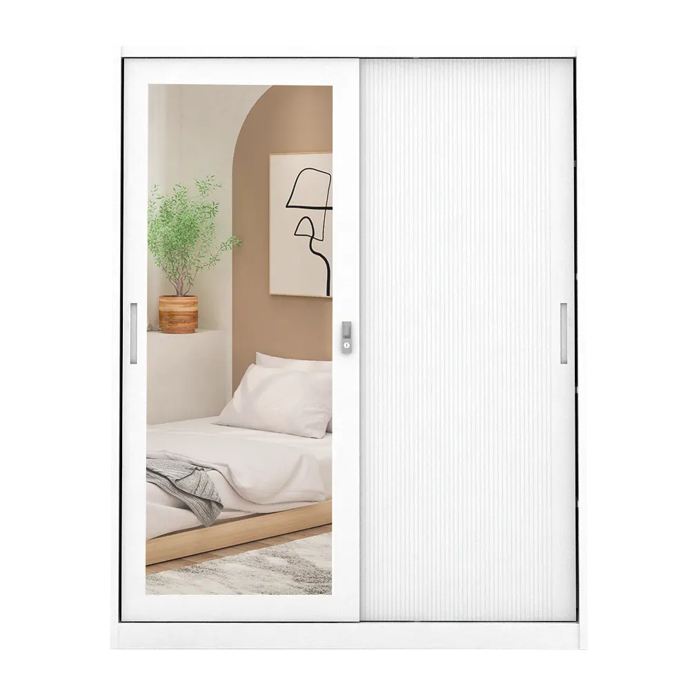 PIRA - LINIO 150A MWDSL LEMARI PAKAIAN BESI SLIDING / PINTU GESER warna WHITE - PIRA - foto 3