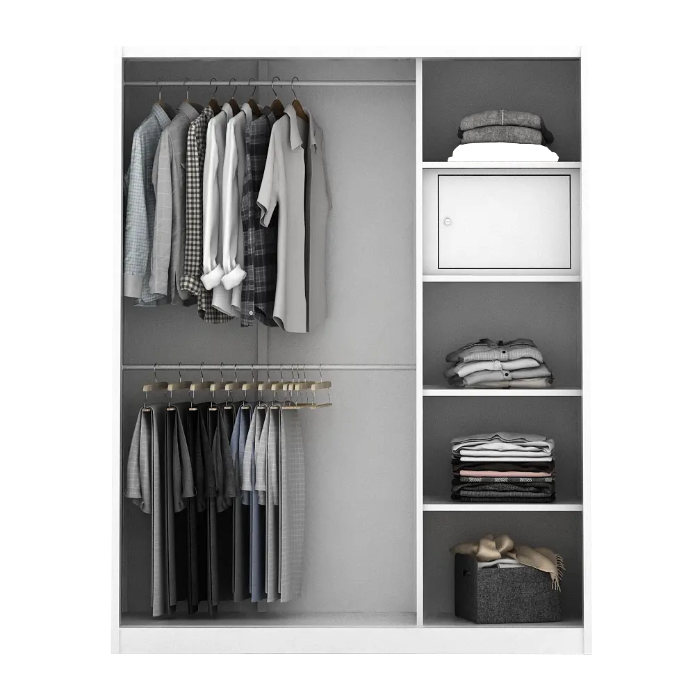 PIRA - LINIO 150A MWDSL LEMARI PAKAIAN BESI SLIDING / PINTU GESER warna WHITE - PIRA - foto 6