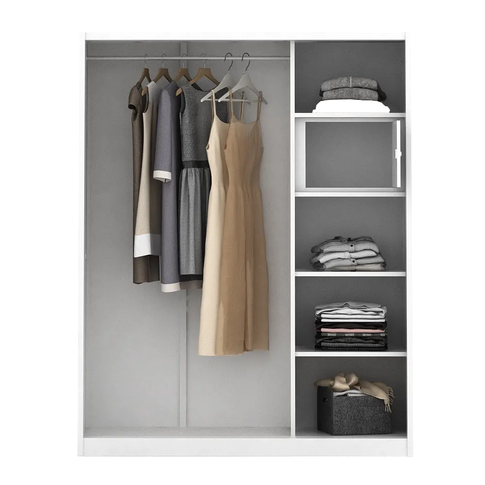 PIRA - LINIO 150A MWDSL LEMARI PAKAIAN BESI SLIDING / PINTU GESER warna WHITE - PIRA - foto 7