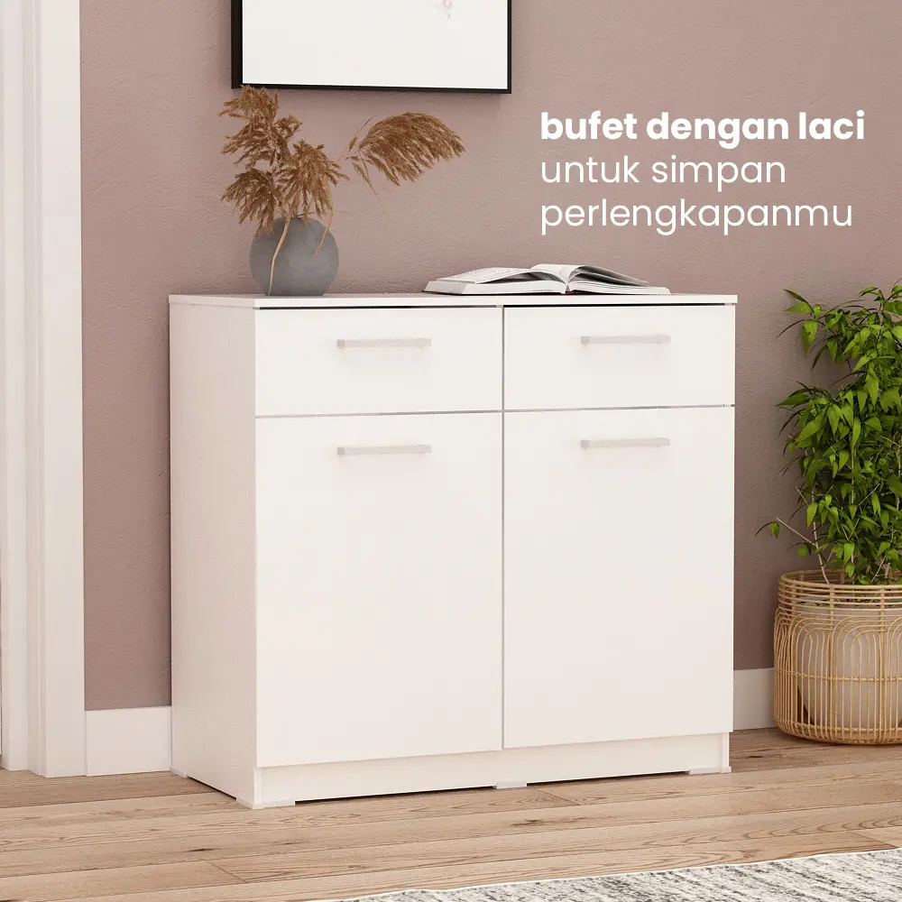 PIRA METROPOLIS OX - ARUNA SB81 BUFET / RAK DAPUR / KITCHEN SET BAWAH DAPUR / LEMARI DAPUR warna WHITE - PIRA METROPOLIS OX - foto 2