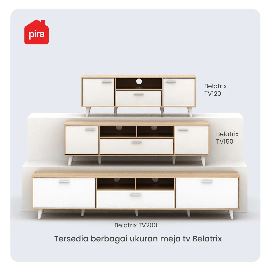 PIRA METROPOLIS  - BELATRIX TV150 MEJA TV / RAK TV warna PRO OAK - WHITE - PIRA METROPOLIS OX - foto 15