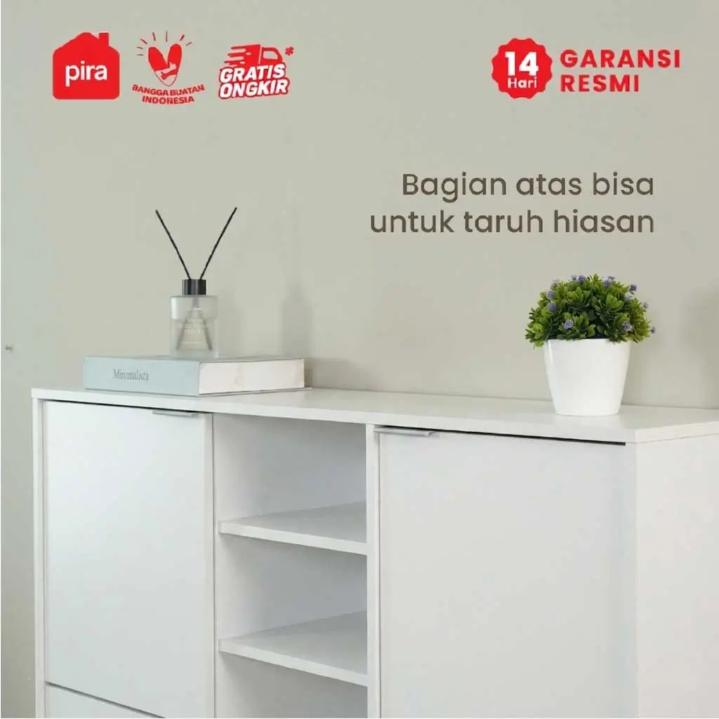 PIRA METROPOLIS - SIMON SR110P RAK SEPATU / LEMARI SEPATU TERTUTUP warna WHITE - PIRA METROPOLIS - foto 4