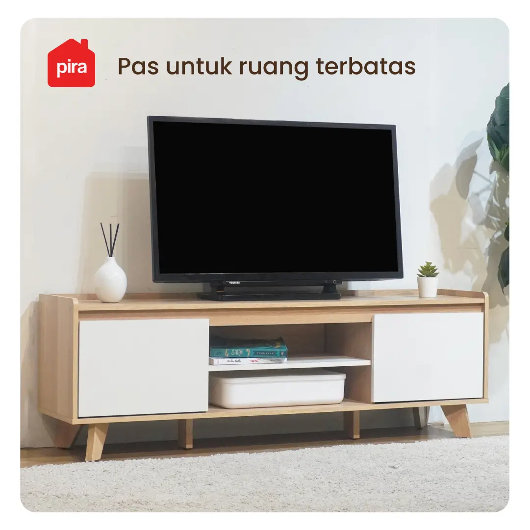 PIRA METROPOLIS OX - HARPER TV120 MEJA TV / RAK TV warna PRO OAK - WHITE - PIRA METROPOLIS OX - foto 6