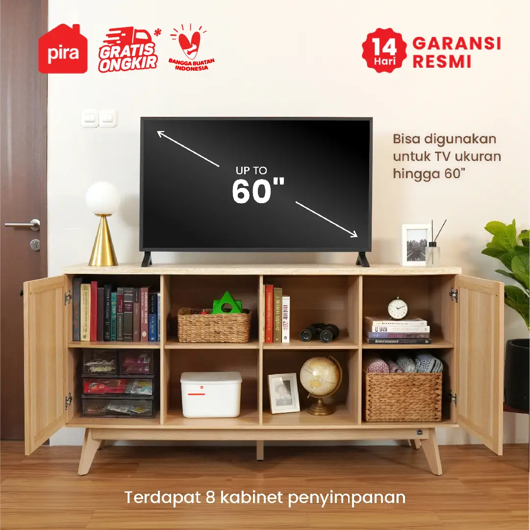 PIRA - MAISON SB160 BUFET / SIDEBOARD / LEMARI KABINET / MEJA TV warna PRO OAK - TRAVERTINE - PIRA - foto 4