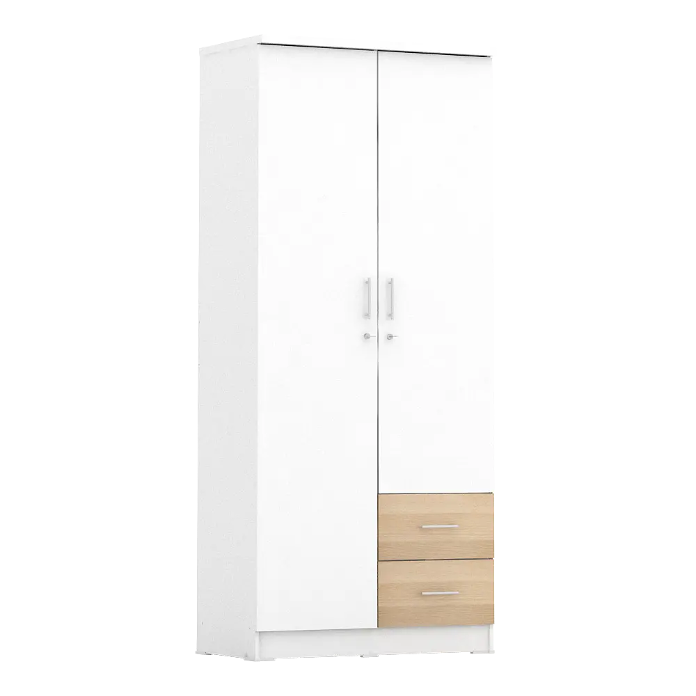PIRA METROPOLIS - ALANA 2PL LEMARI PAKAIAN 2 PINTU warna WHITE - PRO OAK - PIRA METROPOLIS OX - foto 3