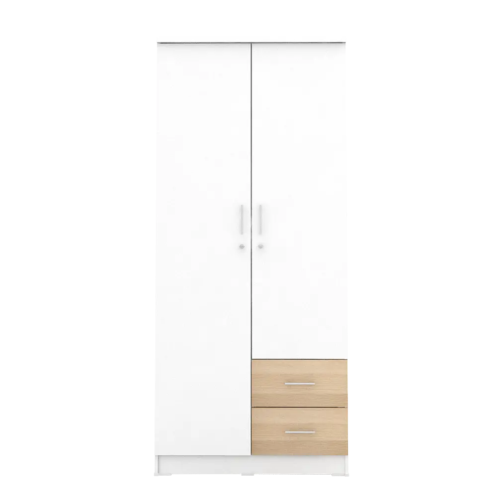 PIRA METROPOLIS - ALANA 2PL LEMARI PAKAIAN 2 PINTU warna WHITE - PRO OAK - PIRA METROPOLIS OX - foto 4