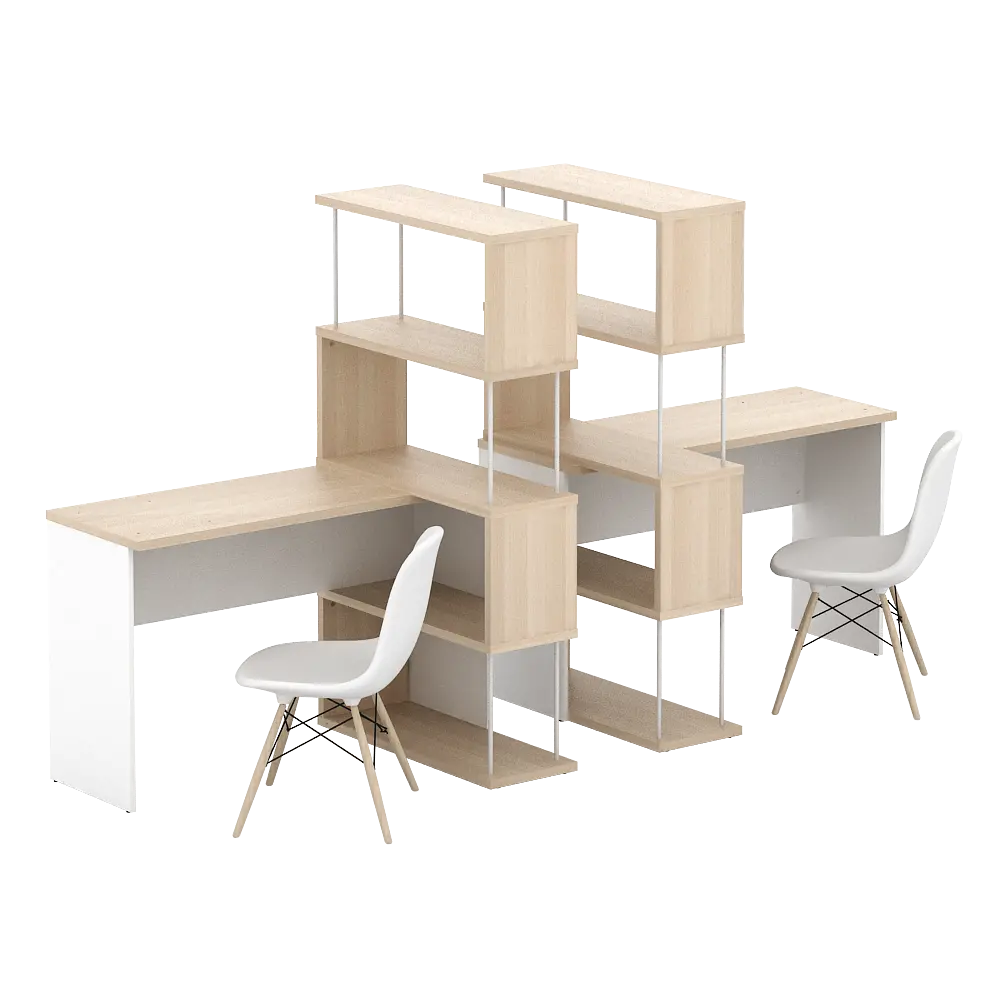 PIRA - ZACK DK 80 MEJA KERJA / MEJA BELAJAR DENGAN RAK BUKU warna PRO OAK - WHITE SM - PIRA - foto 15