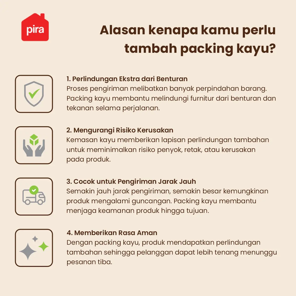 Panduan ukuran PACKING KAYU UNTUK PERLINDUNGAN EXTRA warna BLACK - PIRA