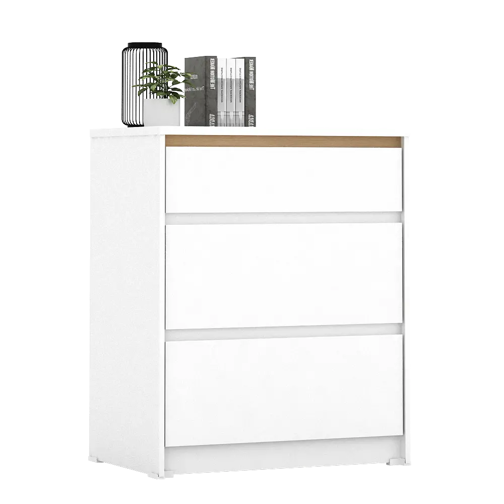 PIRA METROPOLIS OX -  HIRO CH3 LEMARI LACI 3 SUSUN warna WHITE - PRO OAK - PIRA METROPOLIS OX - foto 5