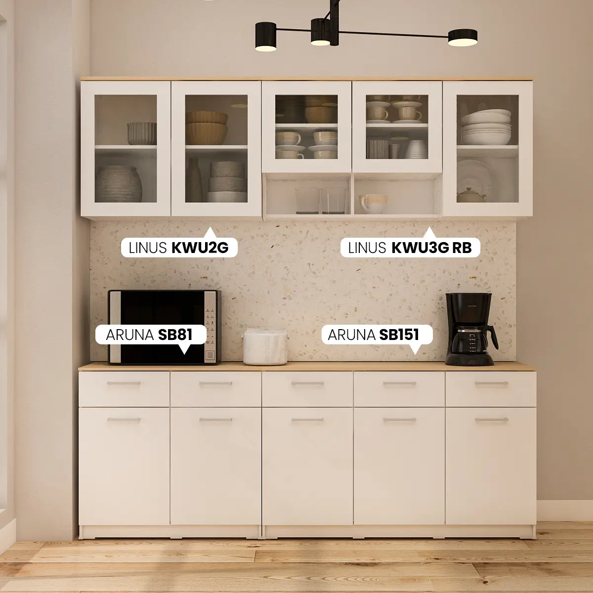 PIRA METROPOLIS OX - ARUNA SB81 BUFET / RAK DAPUR / KITCHEN SET BAWAH DAPUR / LEMARI DAPUR warna WHITE - PIRA METROPOLIS OX - foto 3