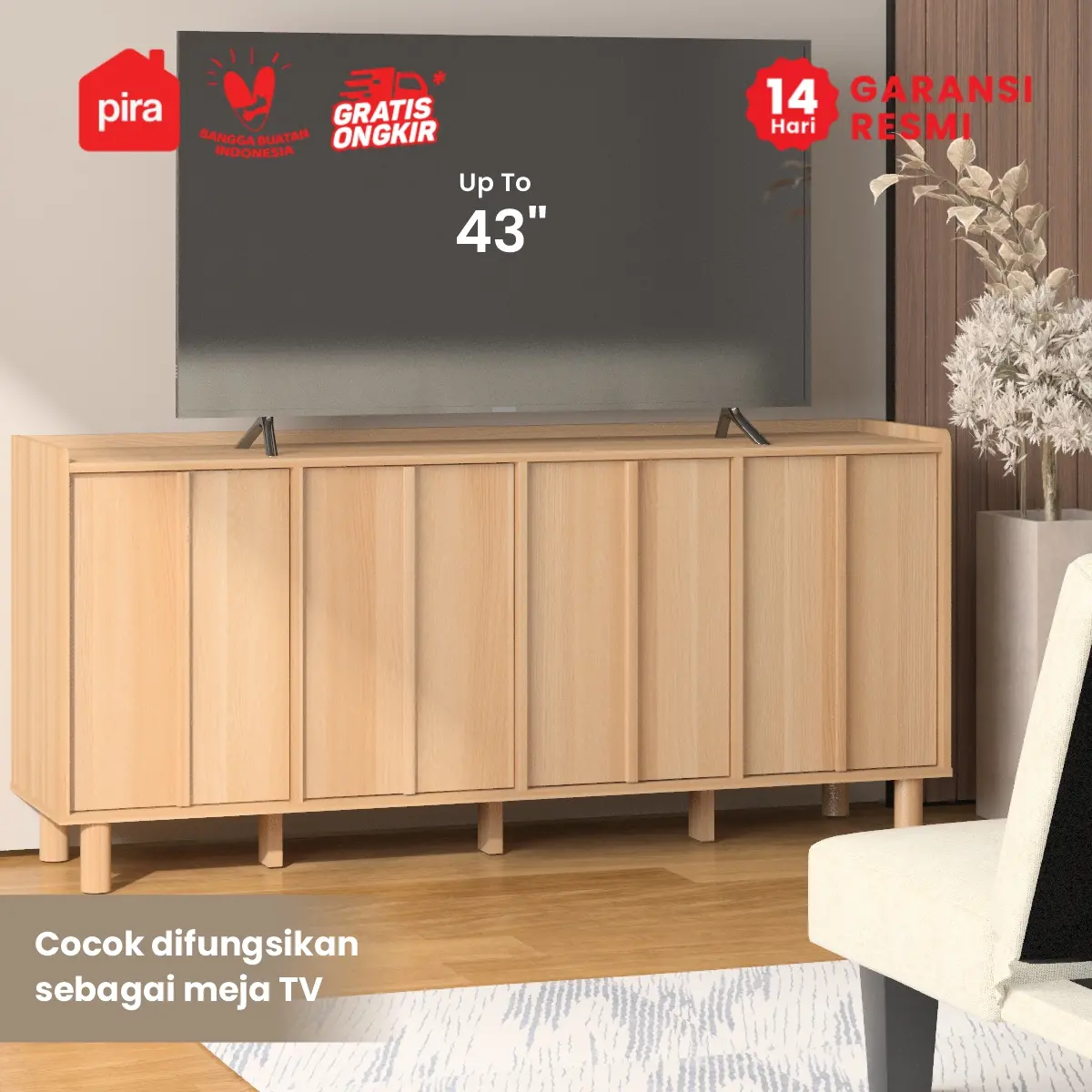PIRA - SHIBUI SB160 BUFET / SIDEBOARD / LEMARI KABINET / MEJA TV warna PRO OAK - PIRA - foto 2