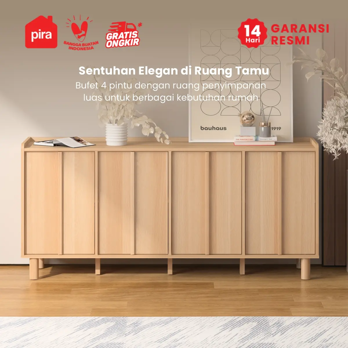 PIRA - SHIBUI SB160 BUFET / SIDEBOARD / LEMARI KABINET / MEJA TV warna PRO OAK - PIRA - foto 3