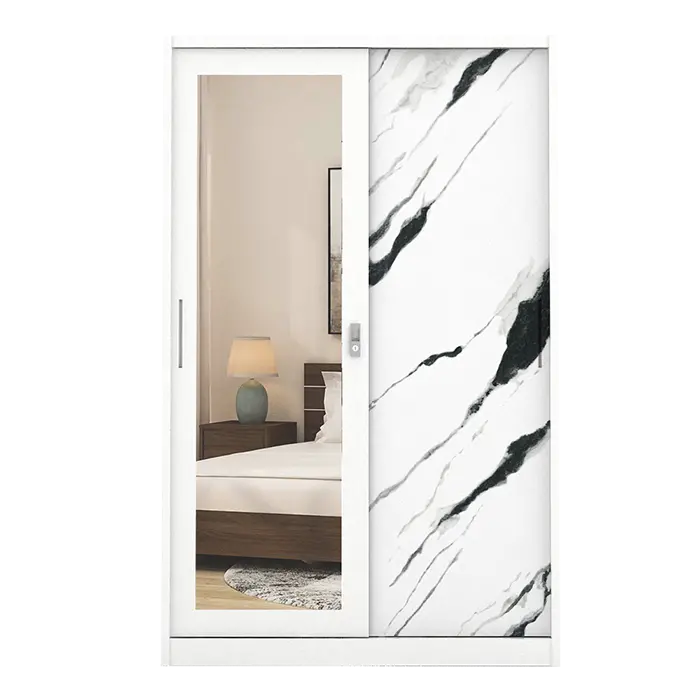PIRA BAVARIAN - LAPPA 120 MWDSL LEMARI PAKAIAN BESI SLIDING / PINTU GESER warna DARK MARBLE - BAVARIAN - foto 3