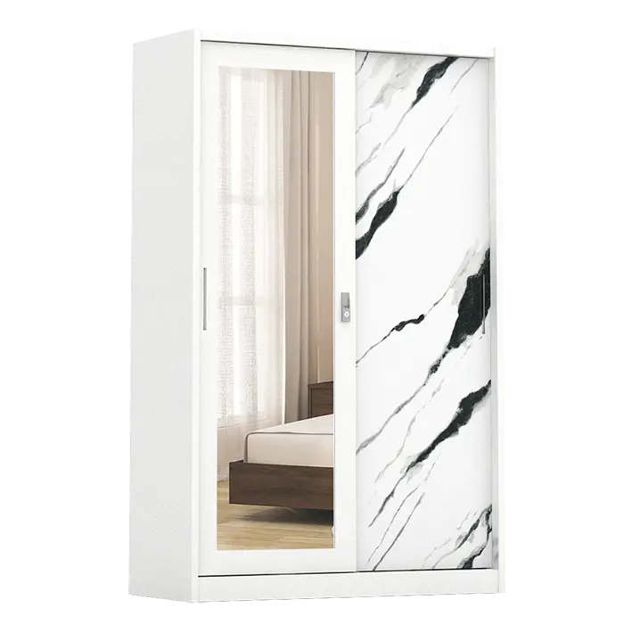 PIRA BAVARIAN - LAPPA 120 MWDSL LEMARI PAKAIAN BESI SLIDING / PINTU GESER warna DARK MARBLE - BAVARIAN - foto 2