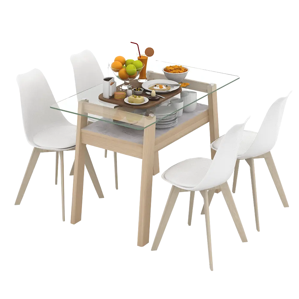 PIRA - NOBBEY DT120 MEJA MAKAN warna PRO OAK - PIRA - foto 9