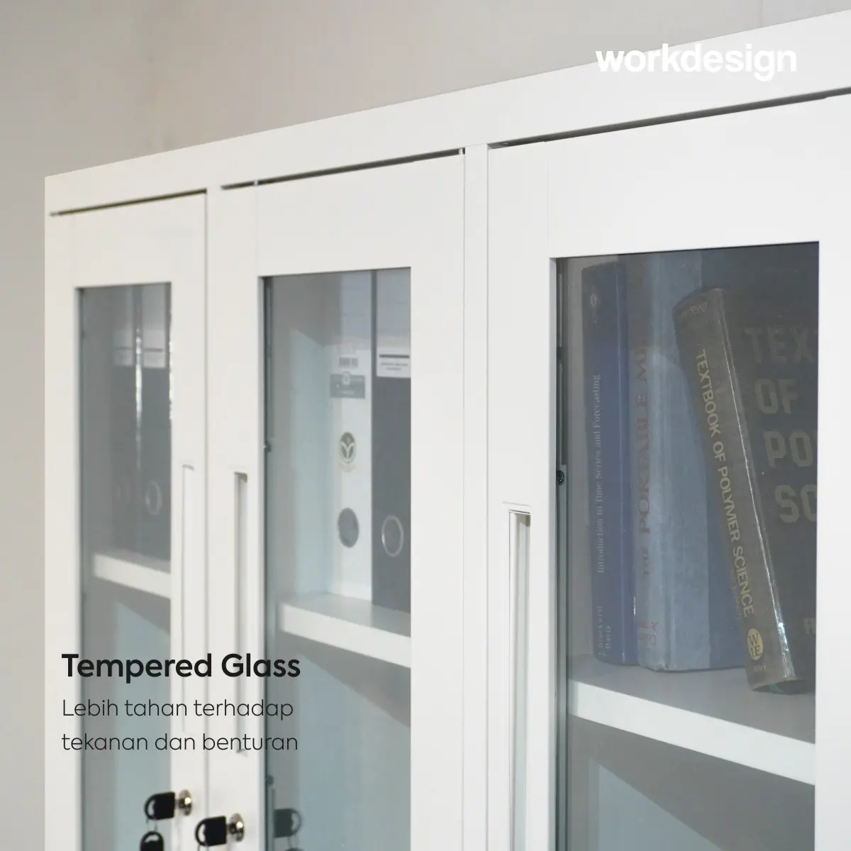 WORKDESIGN BURO AVA MBC 3 HG RAK BUKU BESI / LEMARI ARSIP KANTOR warna WHITE - WORKDESIGN - foto 3