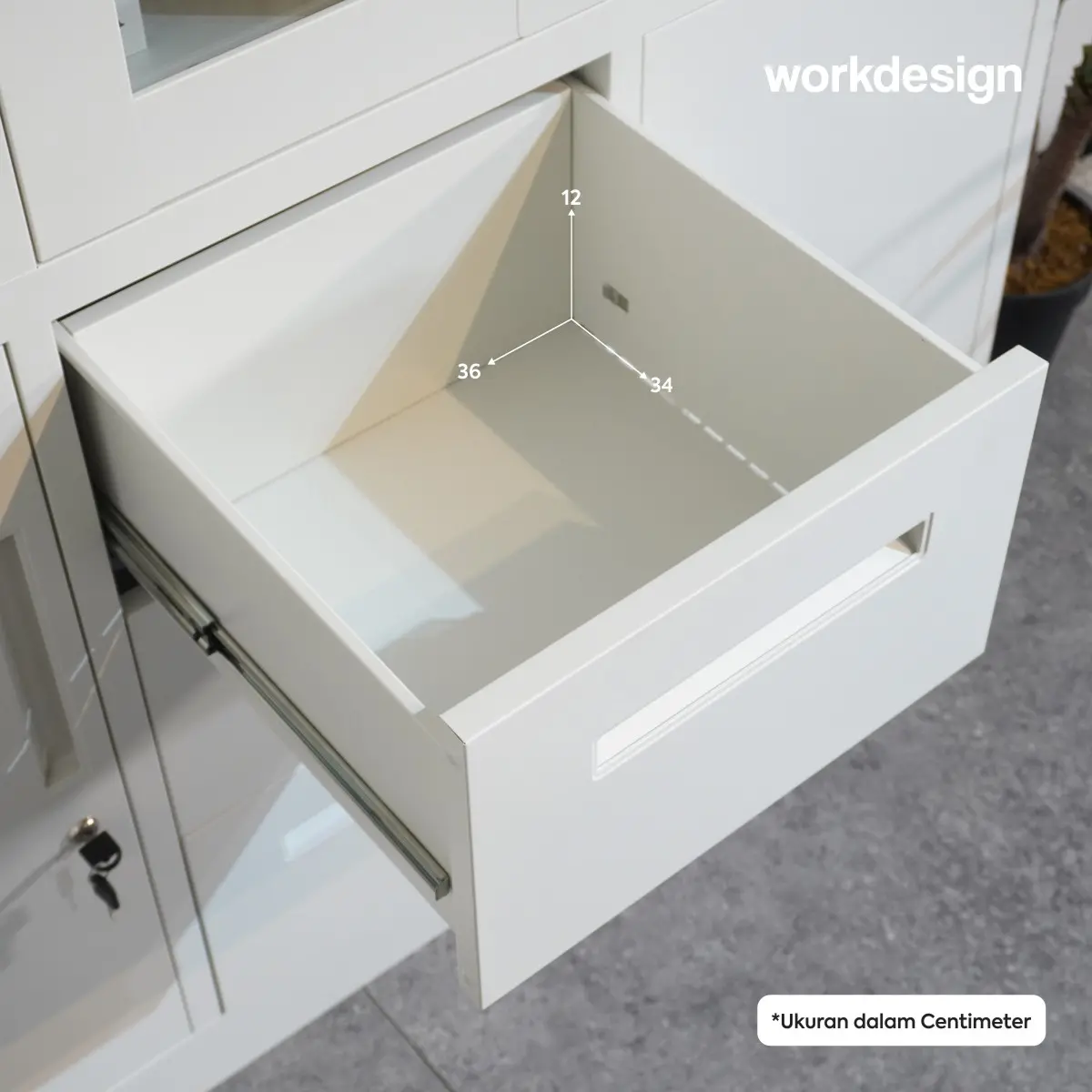 WORKDESIGN BURO AVA MBC 3 HG RAK BUKU BESI / LEMARI ARSIP KANTOR warna WHITE - WORKDESIGN - foto 5