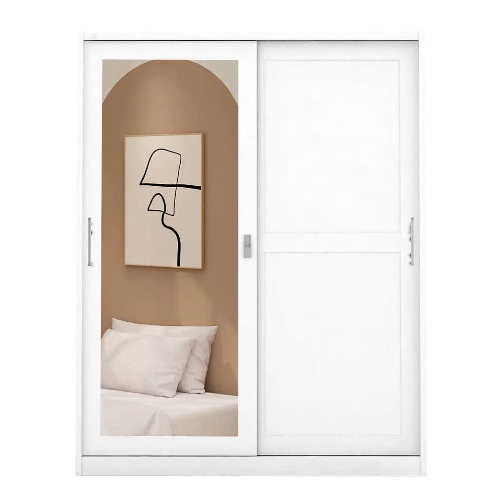 PIRA - SCHON 150A N MWDSL LEMARI PAKAIAN BESI SLIDING / PINTU GESER warna WHITE - PIRA - foto 3