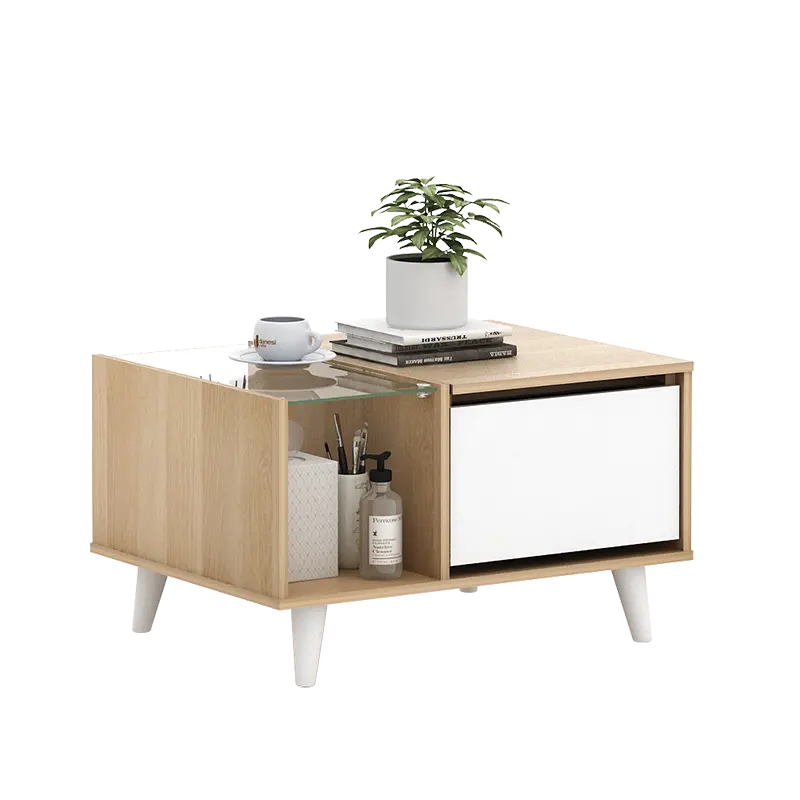 PIRA METROPOLIS - KESHA CTDS MEJA RIAS / MEJA SAMPING / MEJA MULTIFUNGSI / MEJA TAMU warna PRO OAK - WHITE - PIRA METROPOLIS - foto 5