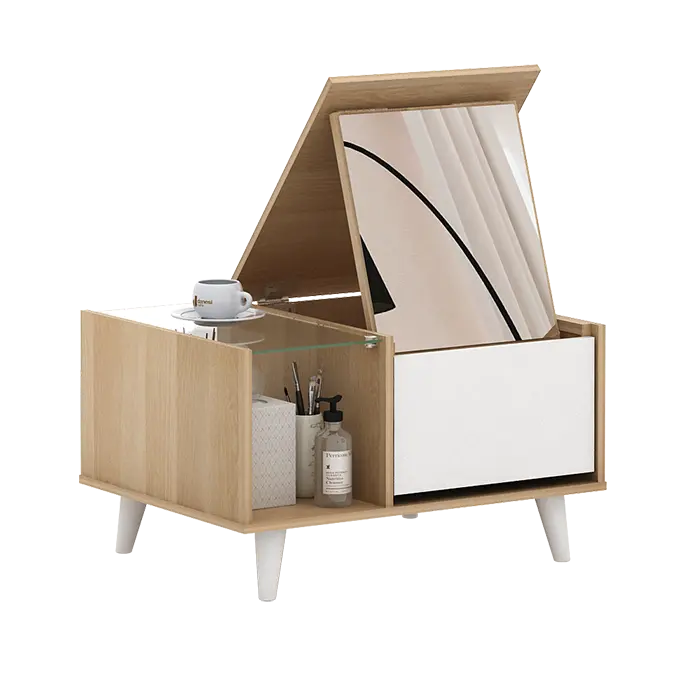 PIRA METROPOLIS - KESHA CTDS MEJA RIAS / MEJA SAMPING / MEJA MULTIFUNGSI / MEJA TAMU warna PRO OAK - WHITE - PIRA METROPOLIS - foto 7