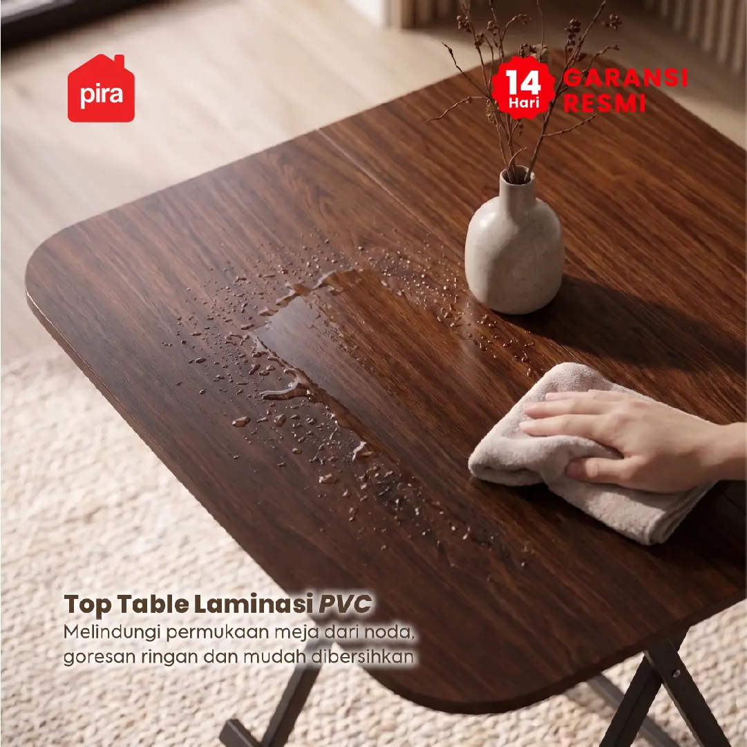 PIRA - COMPACT FT100 MEJA MAKAN / MEJA LIPAT / MEJA TERAS / MEJA CAFE / KURSI MAKAN / KURSI LIPAT / MEJA MAKAN SET KURSI warna BROWN WOOD - PIRA - foto 4