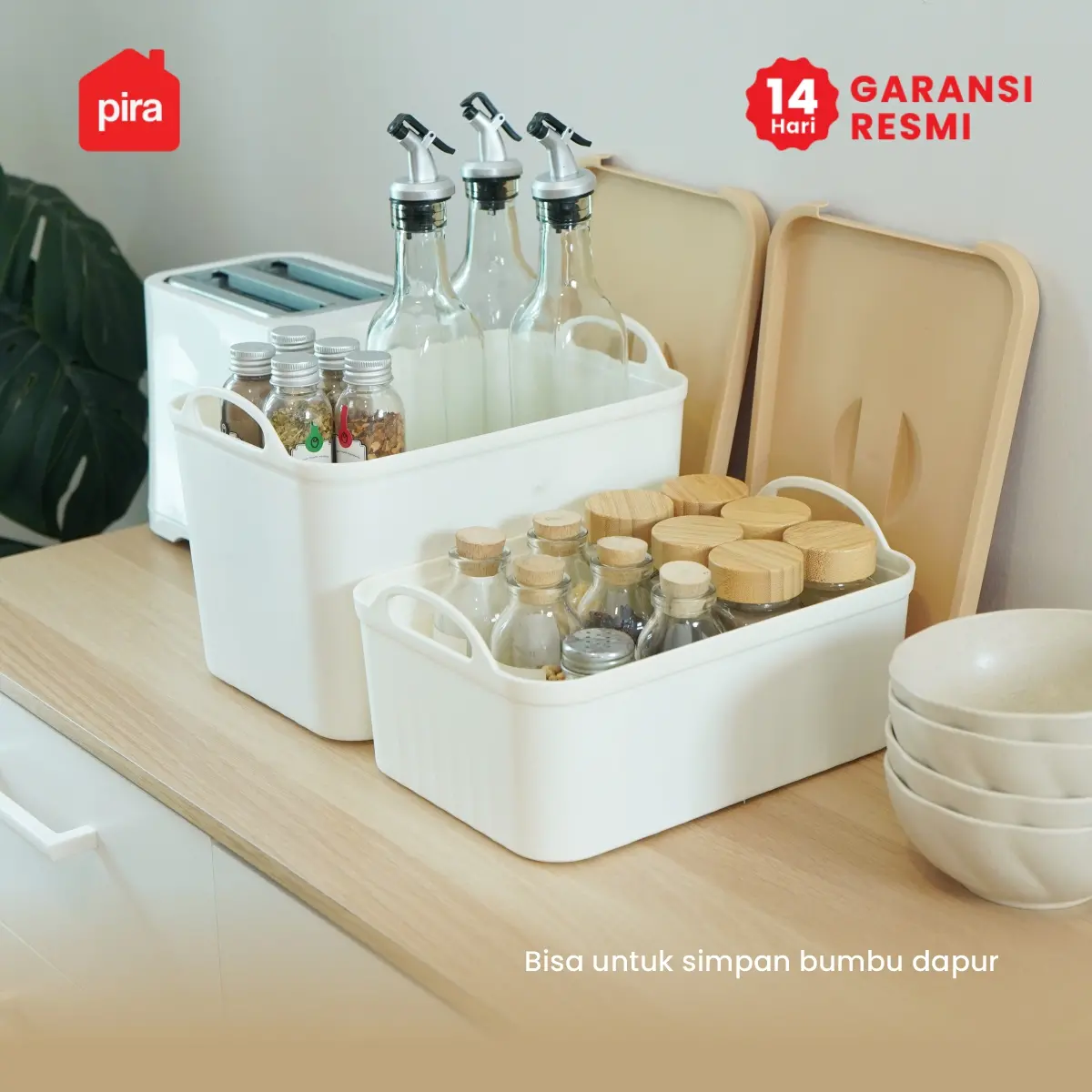 PIRA - MIYA PSB KOTAK PENYIMPANAN / BOX PENYIMPANAN BARANG / BOX PLASTIK / KOTAK PLASTIK / CONTAINER BOX PLASTIK warna WHITE - CREAM - PIRA - foto 4