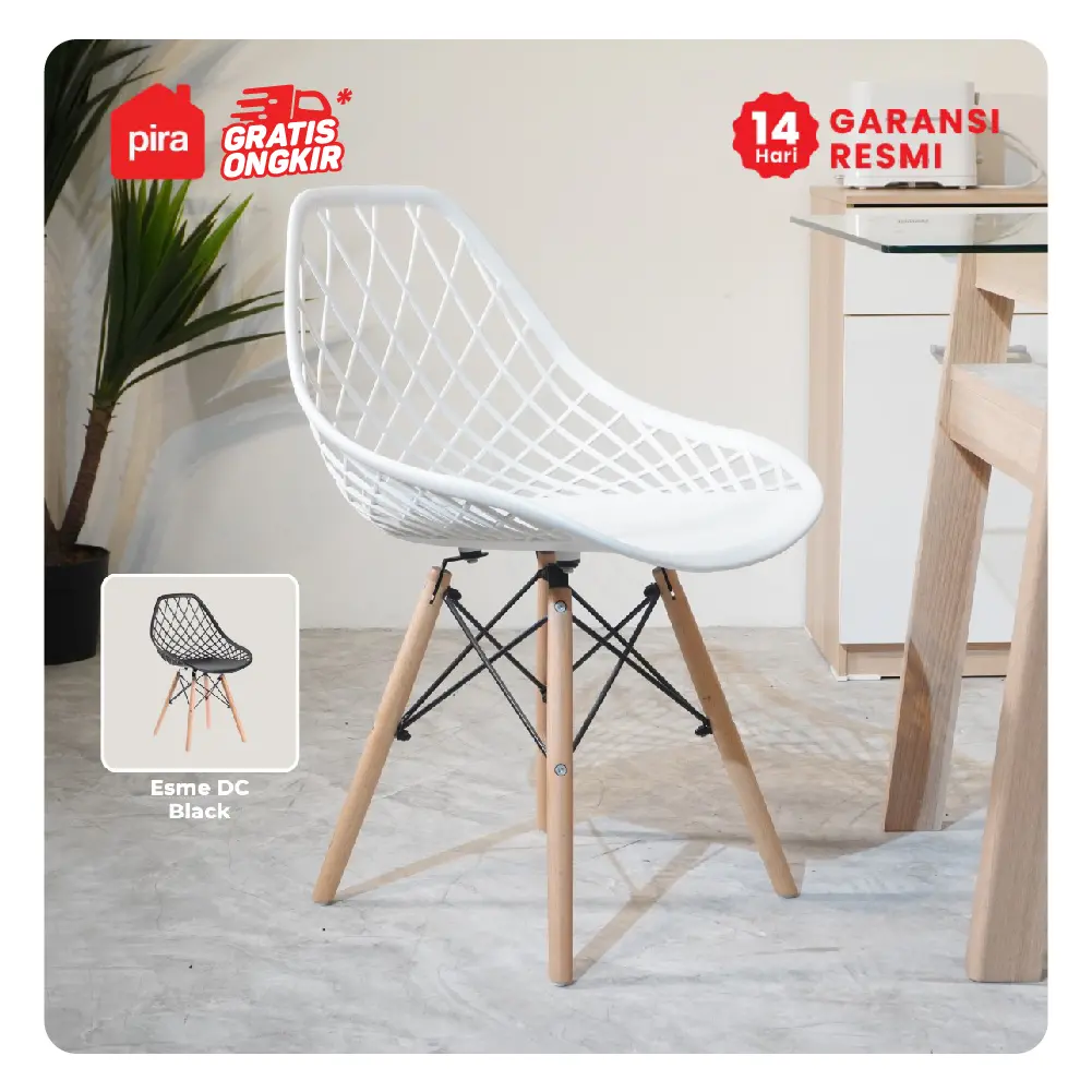 PIRA - ESME DC KURSI TERAS / KURSI CAFE / KURSI MAKAN / KURSI PLASTIK warna WHITE - PIRA - foto 2