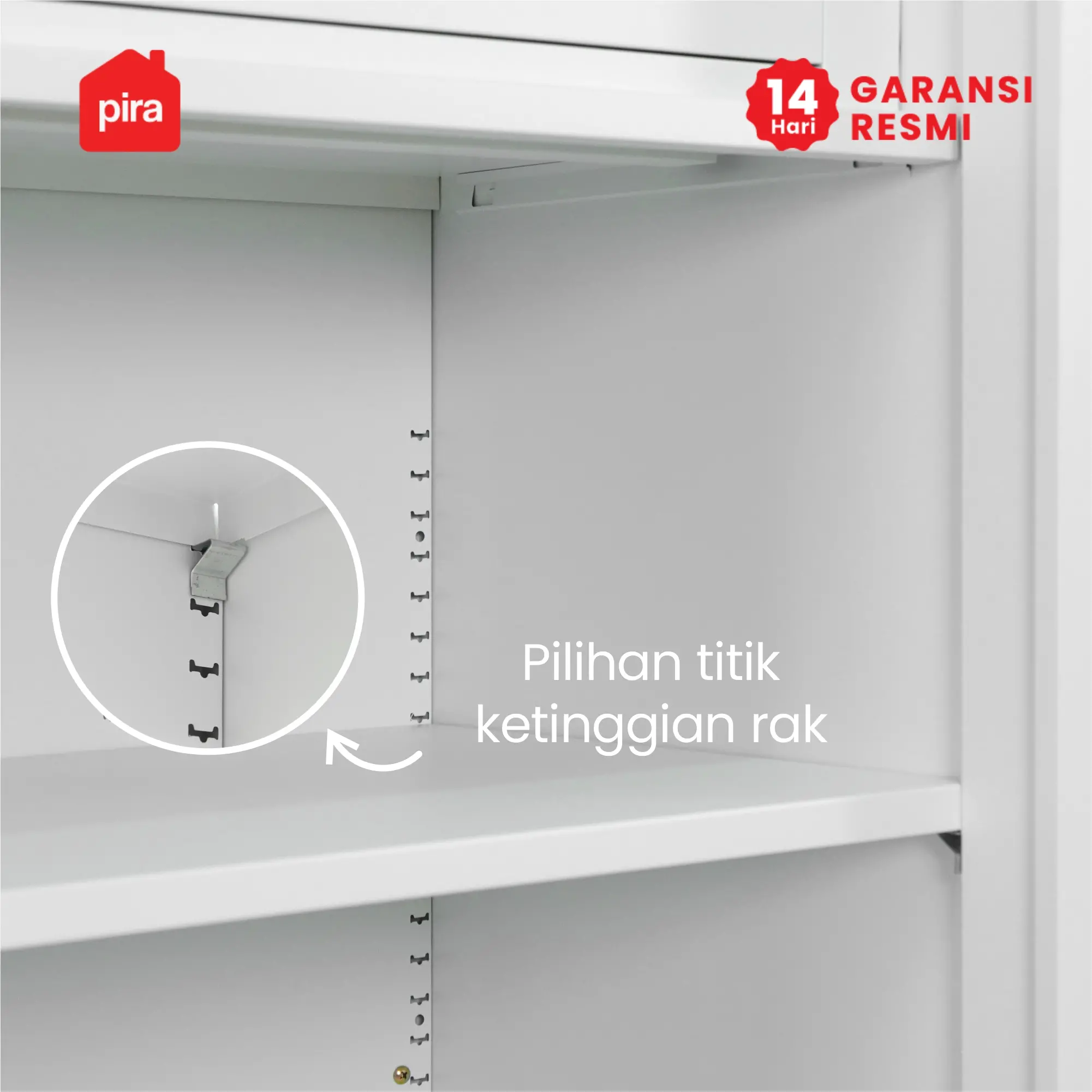 PIRA - SCHON AVA 120 MWDSL LEMARI PAKAIAN BESI SLIDING / PINTU GESER warna WHITE - PIRA - foto 10