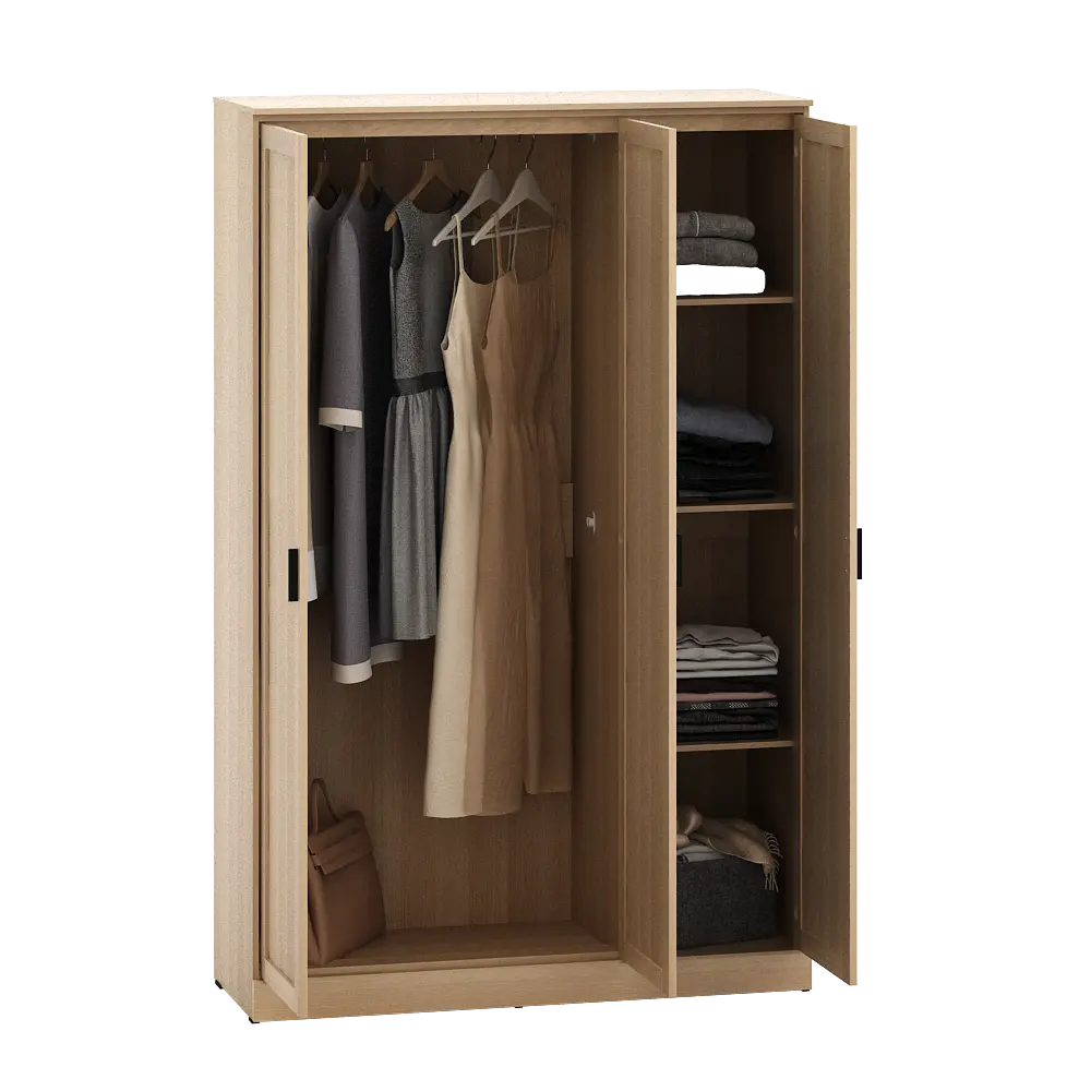PIRA METROPOLIS - YORK 3P LEMARI PAKAIAN 3 PINTU warna PRO OAK - PIRA METROPOLIS - foto 9