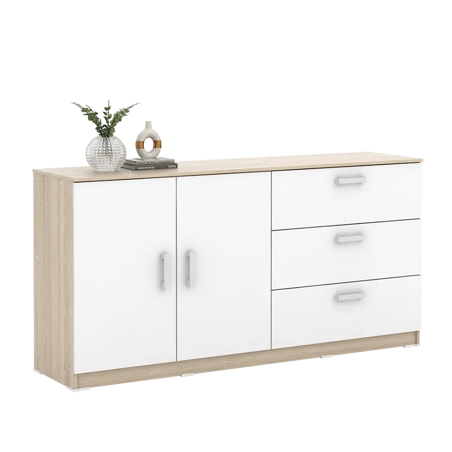 PIRA METROPOLIS - ALBA BAZ SB 150 BUFET warna SONOMA OAK - WHITE - METROPOLIS - foto 2