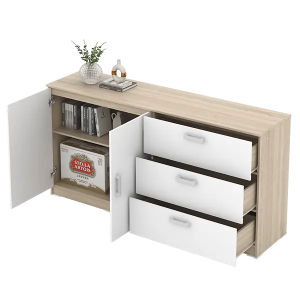 PIRA METROPOLIS - ALBA BAZ SB 150 BUFET warna SONOMA OAK - WHITE - METROPOLIS - foto 4