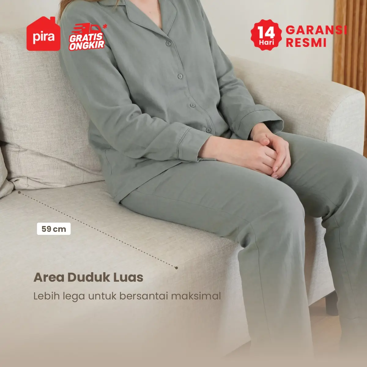 PIRA - AMARTA 2S SOFA 2 SEATER warna VANILA XO - PIRA - foto 3