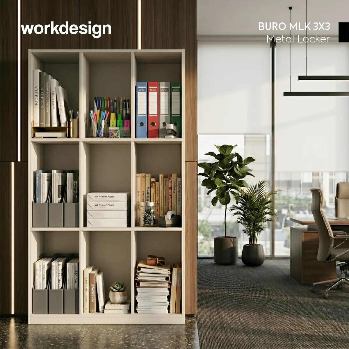 WORKDESIGN BURO MLK 3X3 LOKER BESI / LEMARI LOKER warna WHITE - WORKDESIGN - foto 2