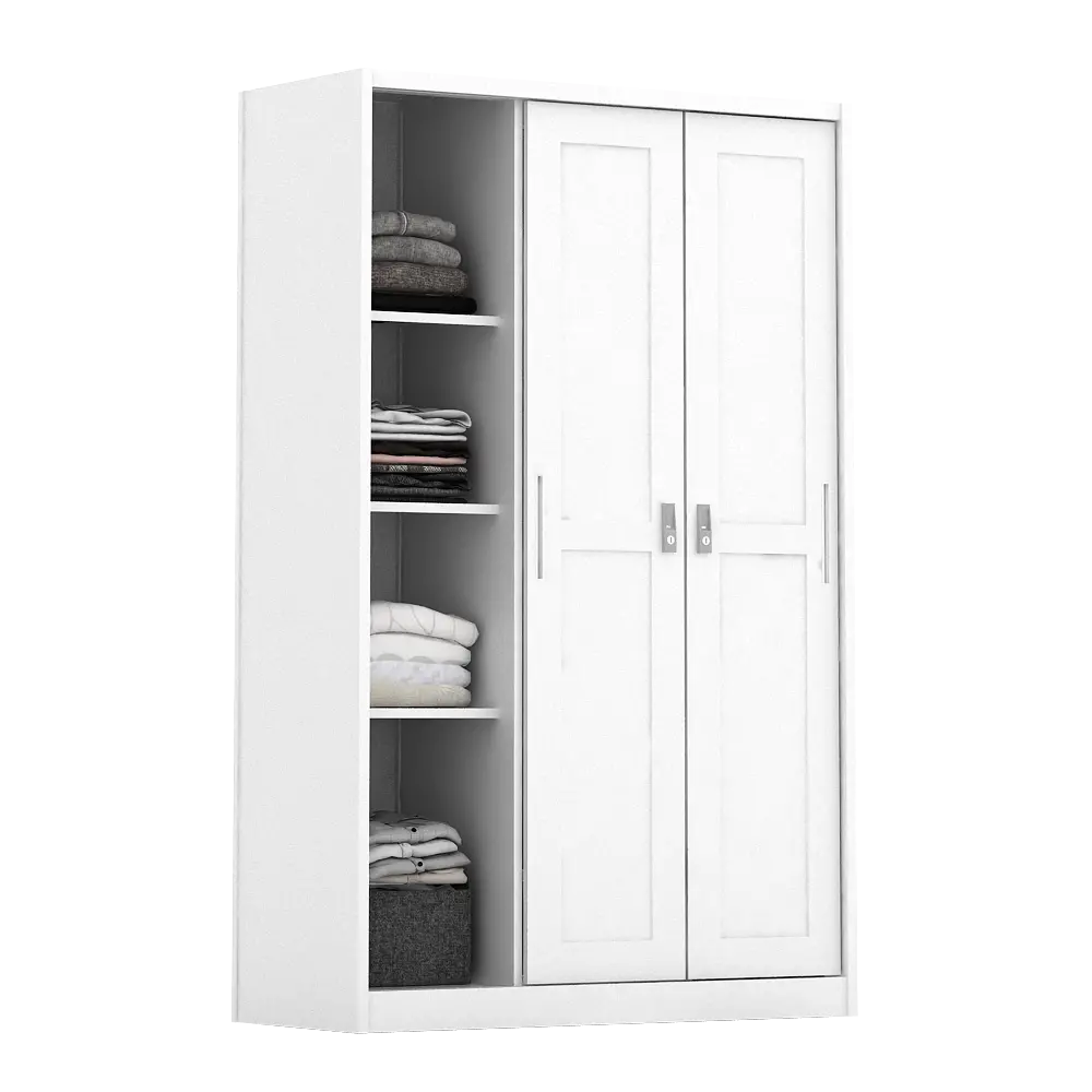 PIRA - SCHON 3A SSL MWD LEMARI PAKAIAN BESI 3 PINTU SLIDING / PINTU GESER warna WHITE - PIRA - foto 5