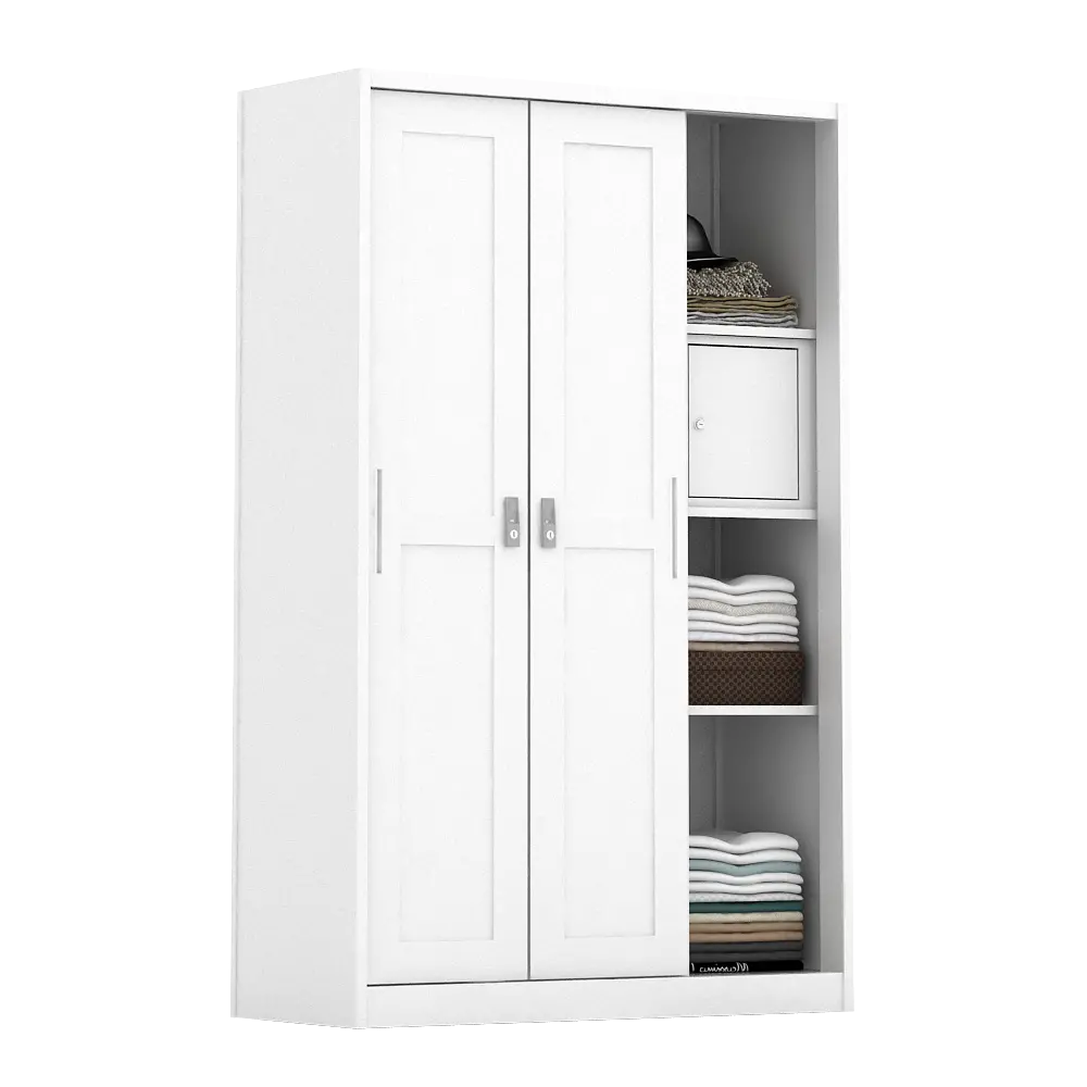PIRA - SCHON 3A SSL MWD LEMARI PAKAIAN BESI 3 PINTU SLIDING / PINTU GESER warna WHITE - PIRA - foto 6
