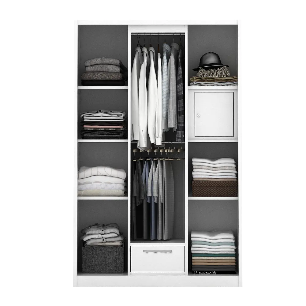 PIRA - SCHON 3A SSL MWD LEMARI PAKAIAN BESI 3 PINTU SLIDING / PINTU GESER warna WHITE - PIRA - foto 7